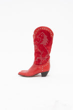 Load image into Gallery viewer, Vintage x Made in Italy x Red Suede, Leather Studded Horse Cowboy Boots (6.5, 7)