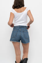 Load image into Gallery viewer, Vintage x White Mesh Fitted Off-Shoulder Top (XS, S)
