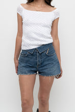 Load image into Gallery viewer, Vintage x White Mesh Fitted Off-Shoulder Top (XS, S)