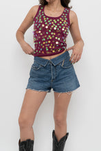 Load image into Gallery viewer, Vintage x Made in India x GLOBAL MIND Purple Cotton Sequin Tank (S, M)