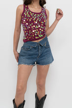 Load image into Gallery viewer, Vintage x Made in India x GLOBAL MIND Purple Cotton Sequin Tank (S, M)