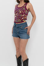 Load image into Gallery viewer, Vintage x Made in India x GLOBAL MIND Purple Cotton Sequin Tank (S, M)