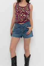 Load image into Gallery viewer, Vintage x Made in India x GLOBAL MIND Purple Cotton Sequin Tank (S, M)