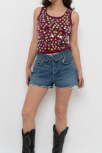 Load image into Gallery viewer, Vintage x Made in India x GLOBAL MIND Purple Cotton Sequin Tank (S, M)