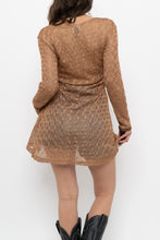 Load image into Gallery viewer, Vintage x Made in Canada x DONNA Bronze Mesh Front-tie Coverup (S, M)