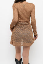 Load image into Gallery viewer, Vintage x Made in Canada x DONNA Bronze Mesh Front-tie Coverup (S, M)