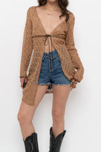 Load image into Gallery viewer, Vintage x Made in Canada x DONNA Bronze Mesh Front-tie Coverup (S, M)
