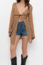 Load image into Gallery viewer, Vintage x Made in Canada x DONNA Bronze Mesh Front-tie Coverup (S, M)