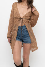 Load image into Gallery viewer, Vintage x Made in Canada x DONNA Bronze Mesh Front-tie Coverup (S, M)