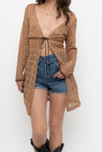 Load image into Gallery viewer, Vintage x Made in Canada x DONNA Bronze Mesh Front-tie Coverup (S, M)