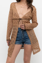 Load image into Gallery viewer, Vintage x Made in Canada x DONNA Bronze Mesh Front-tie Coverup (S, M)