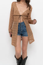Load image into Gallery viewer, Vintage x Made in Canada x DONNA Bronze Mesh Front-tie Coverup (S, M)