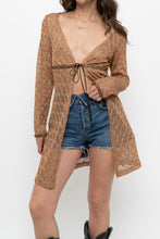 Load image into Gallery viewer, Vintage x Made in Canada x DONNA Bronze Mesh Front-tie Coverup (S, M)
