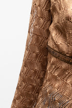 Load image into Gallery viewer, Vintage x Made in Canada x DONNA Bronze Mesh Front-tie Coverup (S, M)