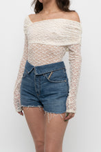 Load image into Gallery viewer, CHASER x Cream Lace Off-Shoulder Bodysuit (S, M)