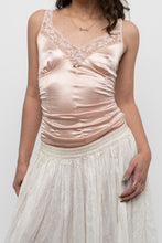 Load image into Gallery viewer, Vintage x LA VIE EN ROSE Baby Pink Cinched Shiny Rose Tank (S)