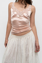 Load image into Gallery viewer, Vintage x LA VIE EN ROSE Baby Pink Cinched Shiny Rose Tank (S)