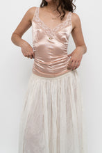 Load image into Gallery viewer, Vintage x LA VIE EN ROSE Baby Pink Cinched Shiny Rose Tank (S)