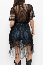 Load image into Gallery viewer, Vintage x Black Fringe Lace Top (XS-XL)