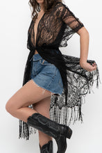Load image into Gallery viewer, Vintage x Black Fringe Lace Top (XS-XL)