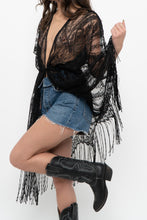 Load image into Gallery viewer, Vintage x Black Fringe Lace Top (XS-XL)