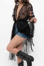 Load image into Gallery viewer, Vintage x Black Fringe Lace Top (XS-XL)