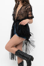 Load image into Gallery viewer, Vintage x Black Fringe Lace Top (XS-XL)