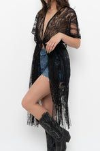 Load image into Gallery viewer, Vintage x Black Fringe Lace Top (XS-XL)