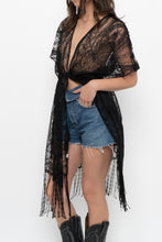Load image into Gallery viewer, Vintage x Black Fringe Lace Top (XS-XL)