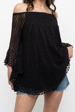 Load image into Gallery viewer, Vintage x SHANNON FORD Black Lace Layered Off-Shoulder Top (XS-M)