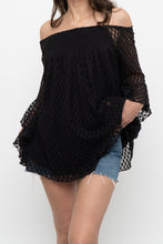 Load image into Gallery viewer, Vintage x SHANNON FORD Black Lace Layered Off-Shoulder Top (XS-M)