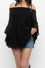 Load image into Gallery viewer, Vintage x SHANNON FORD Black Lace Layered Off-Shoulder Top (XS-M)