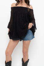 Load image into Gallery viewer, Vintage x SHANNON FORD Black Lace Layered Off-Shoulder Top (XS-M)