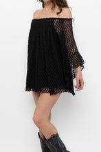 Load image into Gallery viewer, Vintage x SHANNON FORD Black Lace Layered Off-Shoulder Top (XS-M)