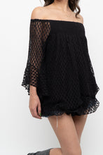 Load image into Gallery viewer, Vintage x SHANNON FORD Black Lace Layered Off-Shoulder Top (XS-M)