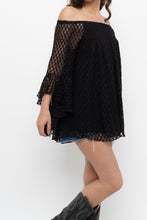 Load image into Gallery viewer, Vintage x SHANNON FORD Black Lace Layered Off-Shoulder Top (XS-M)