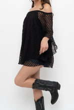 Load image into Gallery viewer, Vintage x SHANNON FORD Black Lace Layered Off-Shoulder Top (XS-M)