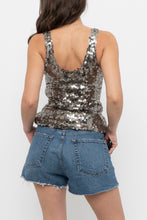 Load image into Gallery viewer, ZARA x Charcoal Sequin Tank (S)