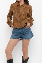 Load image into Gallery viewer, Vintage x LEATHERWORKS Camel Patchwork Suede Cropped Jacket (XS-M)