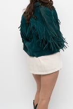 Load image into Gallery viewer, Vintage x Made in USA x Forest Green Suede Fringe Jacket (XS-M)