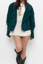 Load image into Gallery viewer, Vintage x Made in USA x Forest Green Suede Fringe Jacket (XS-M)
