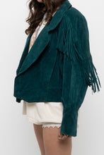Load image into Gallery viewer, Vintage x Made in USA x Forest Green Suede Fringe Jacket (XS-M)