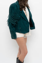 Load image into Gallery viewer, Vintage x Made in USA x Forest Green Suede Fringe Jacket (XS-M)