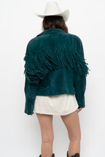 Load image into Gallery viewer, Vintage x Made in USA x Forest Green Suede Fringe Jacket (XS-M)