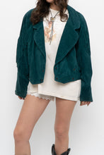 Load image into Gallery viewer, Vintage x Made in USA x Forest Green Suede Fringe Jacket (XS-M)
