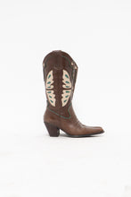 Load image into Gallery viewer, Vintage x Made in Brazil x Brown, Teal Leather Butterfly Cowboy Boots (6W)