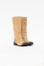 Load image into Gallery viewer, DIESEL x Deadstock Beige, Black Faded Leather Biker Boot (7-7.5W)