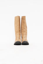 Load image into Gallery viewer, DIESEL x Deadstock Beige, Black Faded Leather Biker Boot (7-7.5W)
