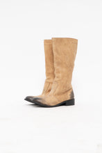 Load image into Gallery viewer, DIESEL x Deadstock Beige, Black Faded Leather Biker Boot (7-7.5W)