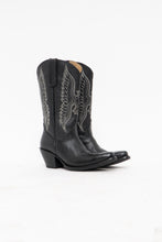 Load image into Gallery viewer, Vintage x Made in Mexico x Black Pebble Leather Embroidered Cowboy Boots (9-9.5W)